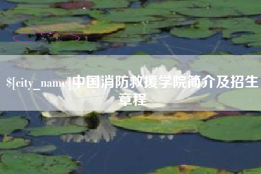 邹平中国消防救援学院简介及招生章程