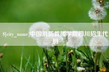 邹平中国消防救援学院四川招生代码