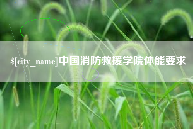 邹平中国消防救援学院体能要求