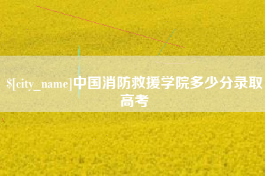 邹平中国消防救援学院多少分录取高考