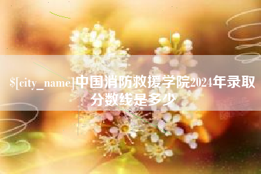 邹平中国消防救援学院2024年录取分数线是多少