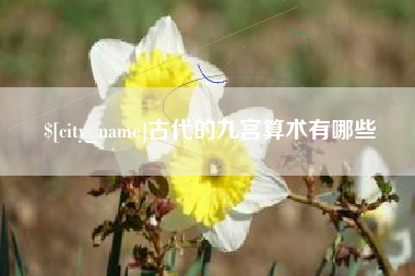 邹平古代的九宫算术有哪些