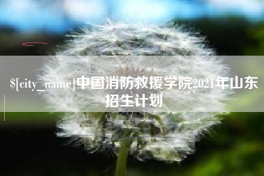 邹平中国消防救援学院2021年山东招生计划