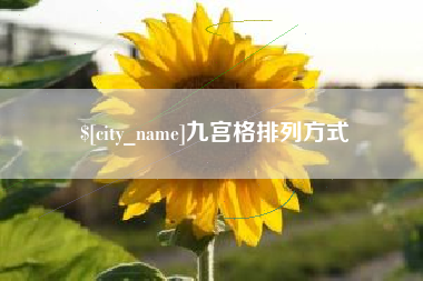 邹平九宫格排列方式