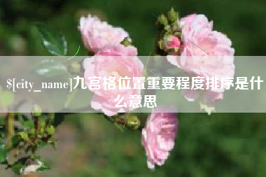邹平九宫格位置重要程度排序是什么意思