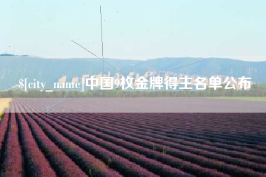 邹平中国9枚金牌得主名单公布