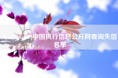 邹平中国执行信息公开网查询失信名单