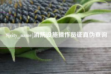 邹平消防设施操作员证真伪查询