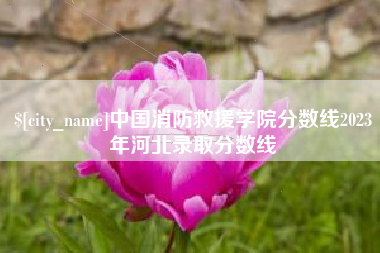 邹平中国消防救援学院分数线2023年河北录取分数线