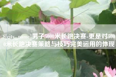 邹平男子5000米长跑决赛-更是对5000米长跑决赛策略与技巧完美运用的体现