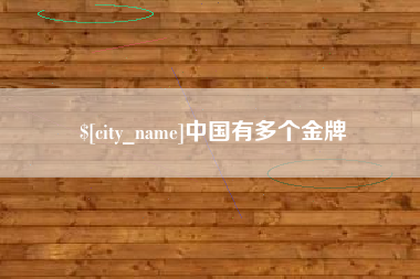 邹平中国有多个金牌
