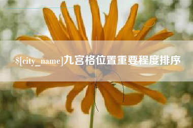 邹平九宫格位置重要程度排序