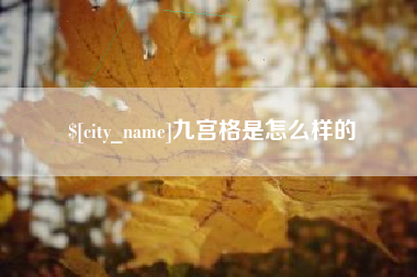 邹平九宫格是怎么样的